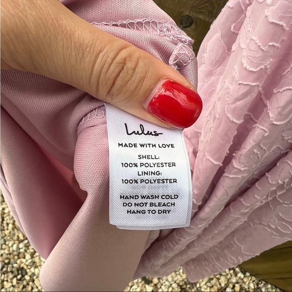 Mauve Pink Halter Floral Chiffon Burnout Jacquard Dress 🌿 - Picture 9 of 10